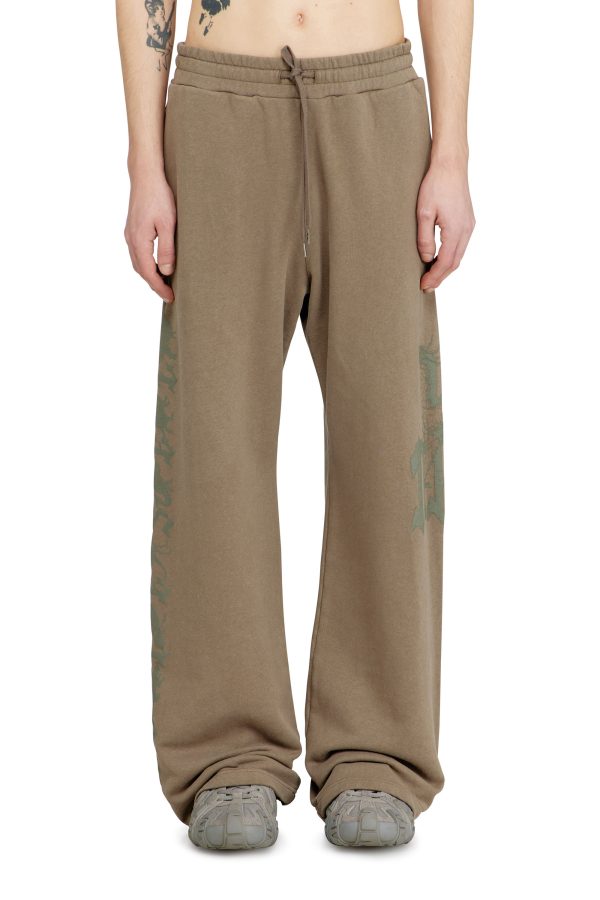 Diesel - Treated pants with logo print - Pants - Man - Brown