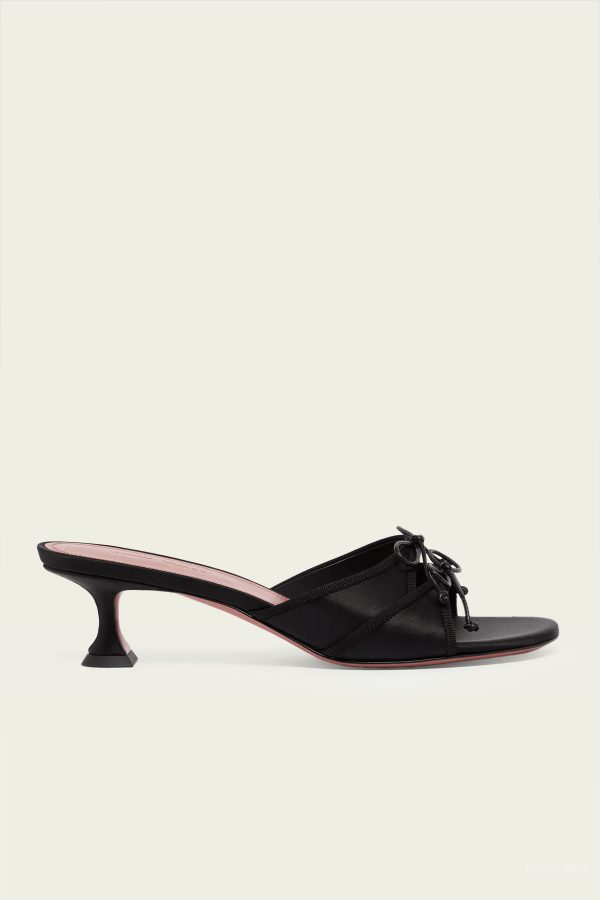 Eleonora Slipper 45 in Black Satin - Black US 7.5 at American National Standards Institute Inc.