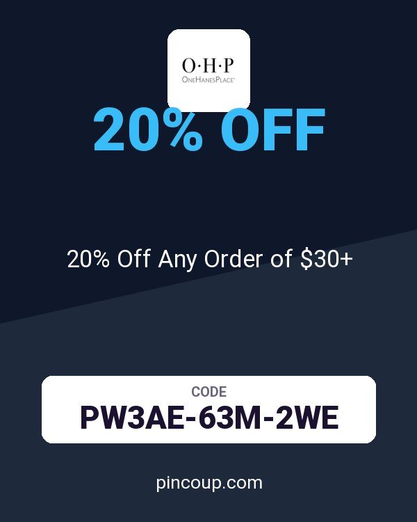 OneHanesPlace.com coupon: 20% Off Any Order of $30+