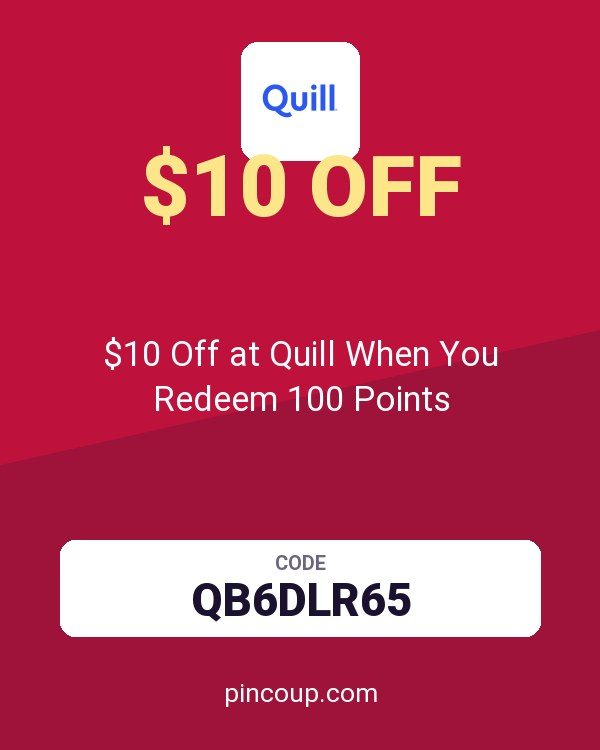 $10 Off at Quill When You Redeem 100 Points