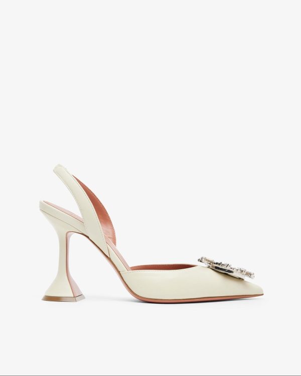 Begum 95 beige leather slingbacks at Savannah's