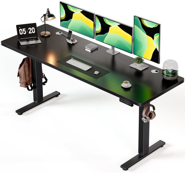 S2 Standing Desk - Black / 24"D x63"W x 46.5"H（0.8"Thick edtion) at Odinlake