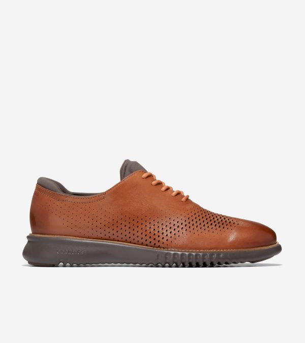Cole Haan Men's 2.ZERØGRAND Laser Wingtip Oxford Shoes - Brown Size 8