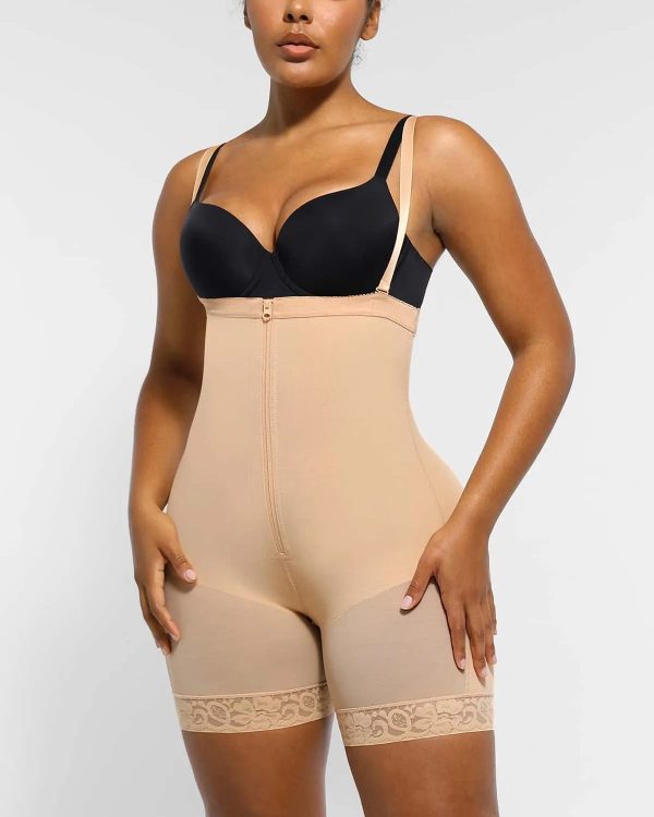 Bare Essentials™ AirSlim® High-Waisted Firm Tummy Compression Mid Thigh Short - Beige / 2X at Shapellx