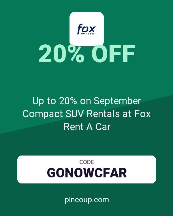 Up to 20% on September Compact SUV Rentals at Fox Rent A Car