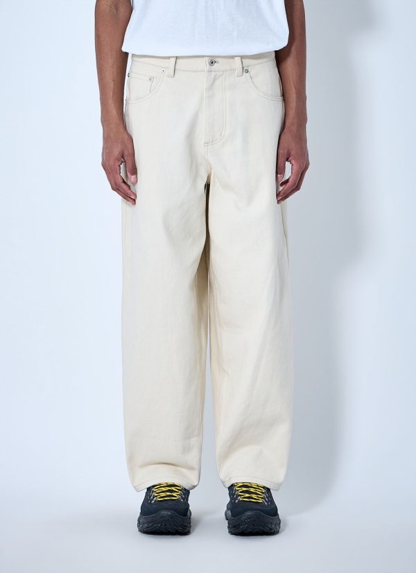 Metalwood Wide-leg Denim Trousers - Man Pants Beige Xl at LN-CC