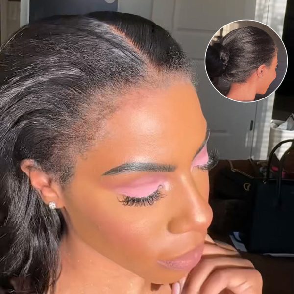 Flash Sale Upgrade Kinky Edges Hairline Invisi-Strap Cozy Snug Fit 360 Skin Lace Pre Everything Wigs - 180% / Yaki Straight / 18 at HONGKONG OSSILEE TRADING LIMITED