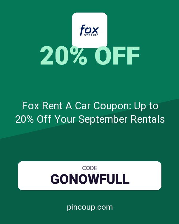 Fox Rent A Car Coupon: Up to 20% Off Your September Rentals