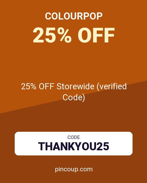 Colourpop coupon: 25% OFF Storewide (verified Code)