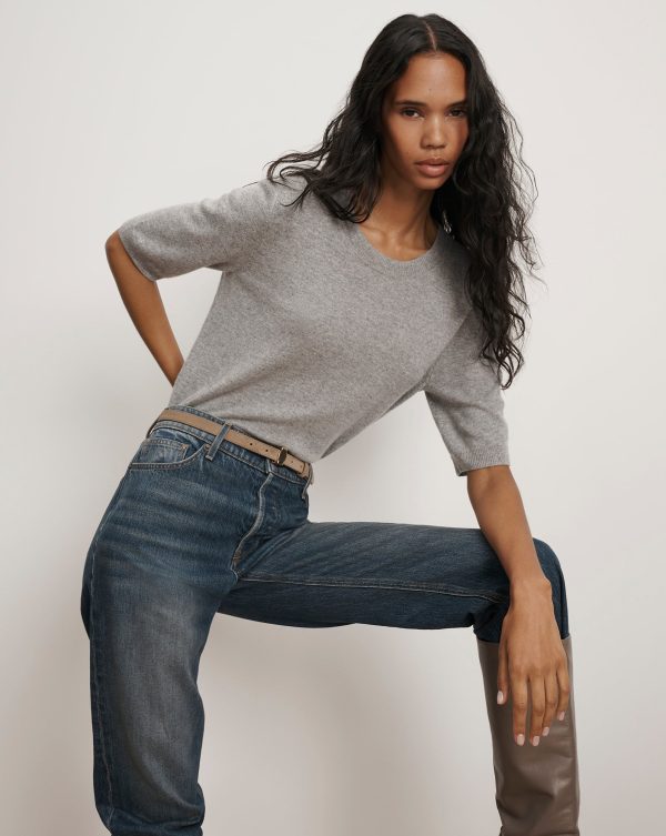 Veronica Beard Shana Cashmere Sweater Heather Grey