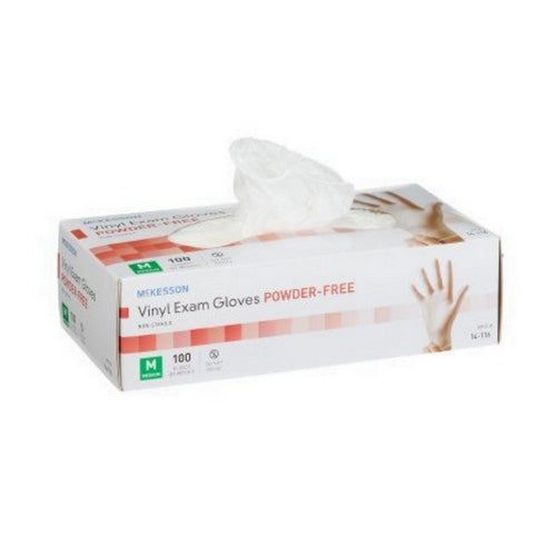 McKesson, Vinyl Exam Gloves Synthetic Powder Free, 100 Count at Herbspro