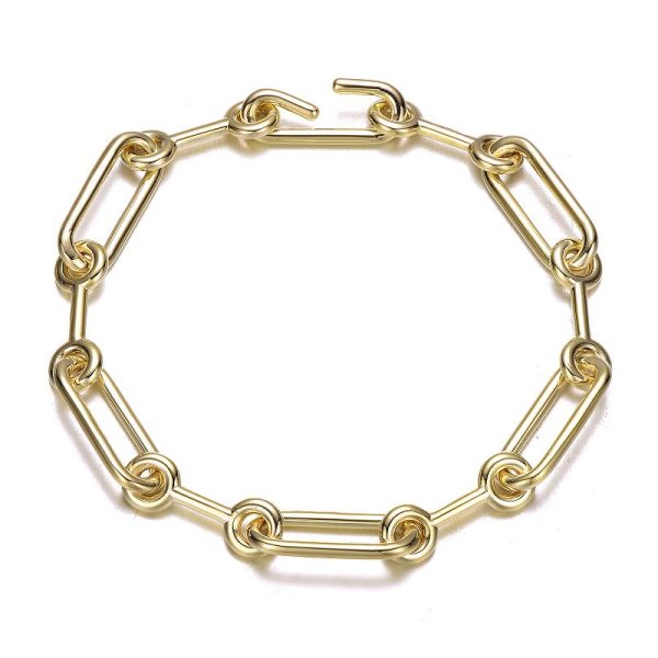14k Gold Plated Link Chain Bracelet, Women's, Size: 7.25", Gold Tone at Kohl's