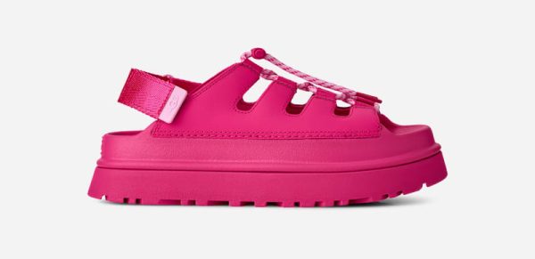 UGG® Women's GoldenGlow Toggle Sandals in Deep Coral, Size 12