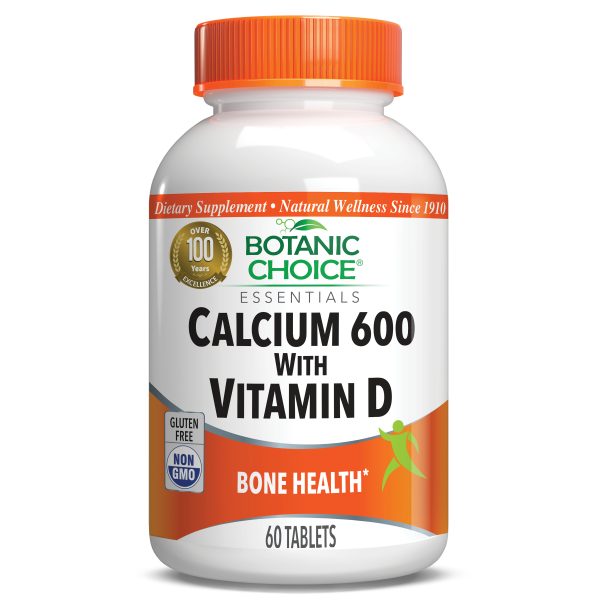 Calcium 600 with Vitamin D - Bone Health Supplement - 60 Tablets at Botanic Choice