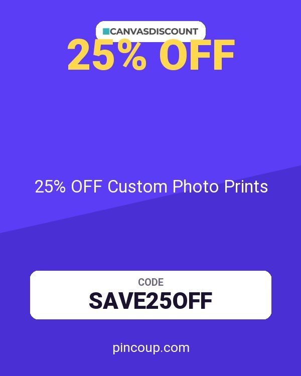 Canvasdiscount coupon: 25% OFF Custom Photo Prints