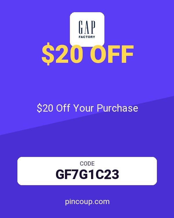 Gap Factory coupon: $20 Off Your Purchase