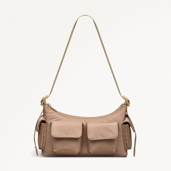 Stone Beige Medium Ziptop Shoulder Bag Guildford Grove SS25 Radley