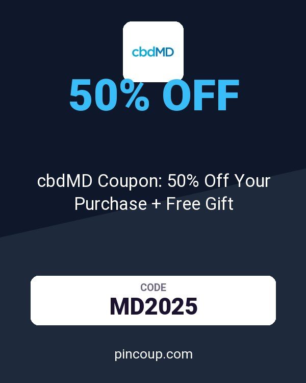 cbdMD Coupon: 50% Off Your Purchase + Free Gift