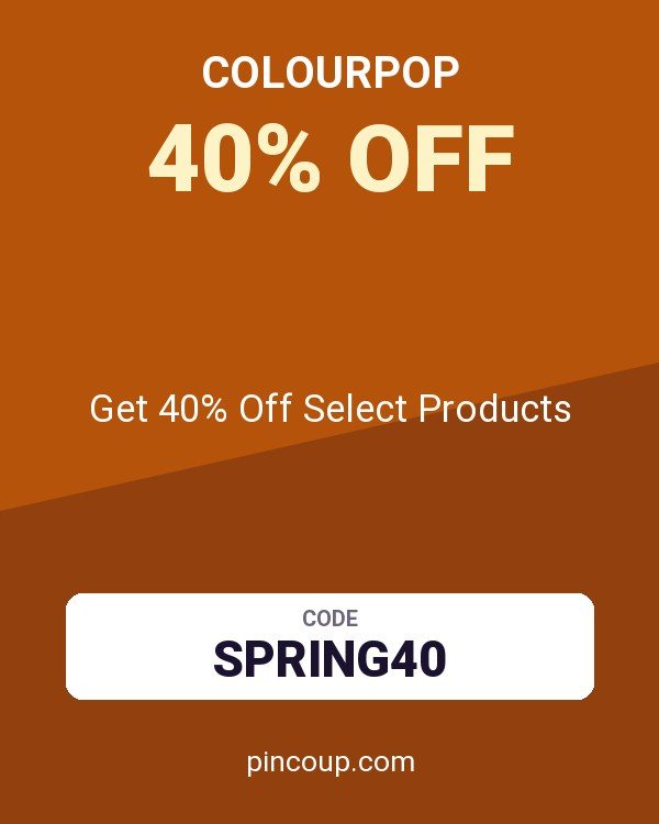 Colourpop coupon: Get 40% Off Select Products