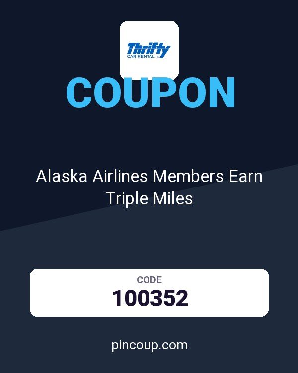 Thrifty Rent-A-Car System, Inc. coupon: Alaska Airlines Members Earn Triple Miles