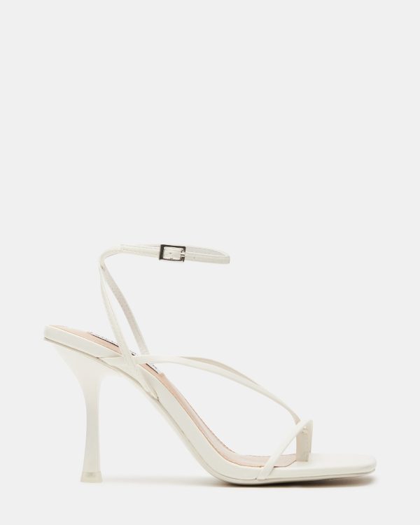 Steve Madden Women's Annie Thong Heels - White - Size 6.5 - Leather