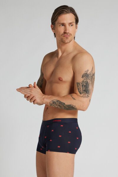 Intimissimi Crab Print Superior Cotton Boxers Man Blue Size 4