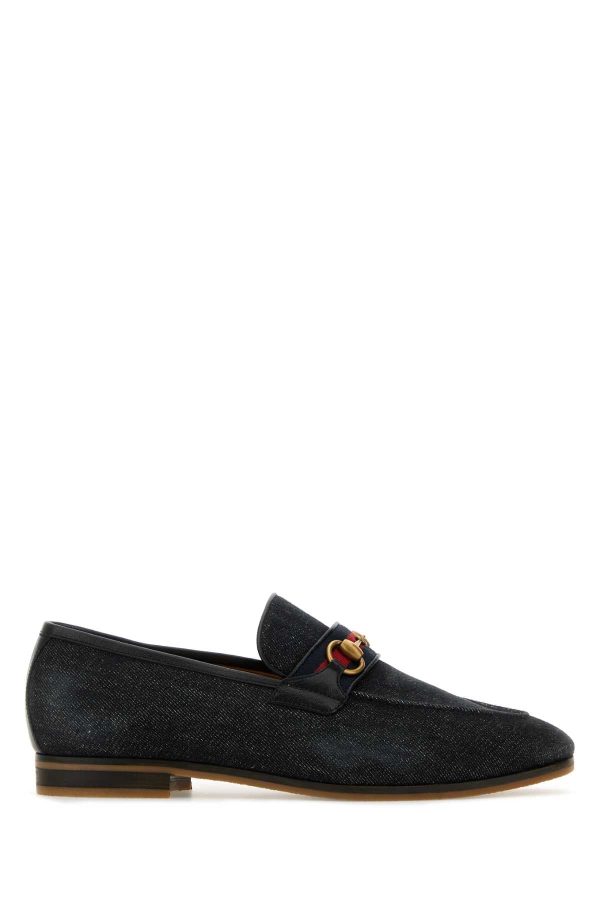 Gucci Denim with Logo Hardware Loafer — Black - 10 at italist.com