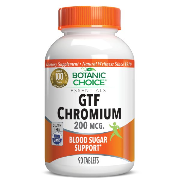 GTF Chromium 200 mcg. - Blood Sugar Support Supplement - 90 Tablets at Botanic Choice