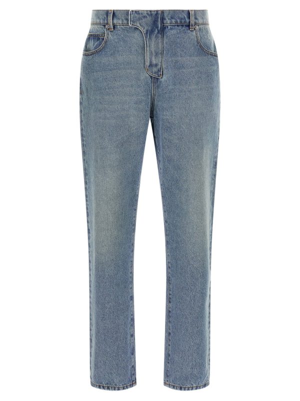 Balmain Stonewashed Cotton Jeans — Blue at italist.com