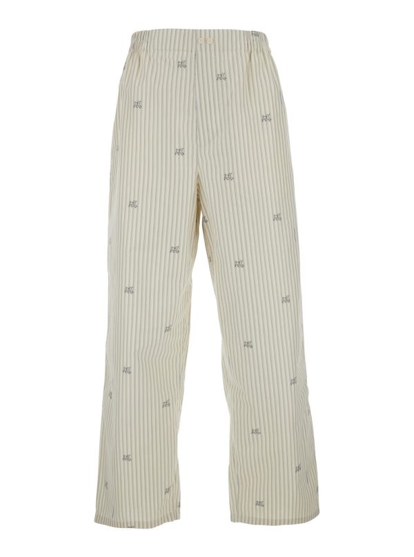 Jacquemus Striped Cotton Trousers — Beige - 48 at italist.com