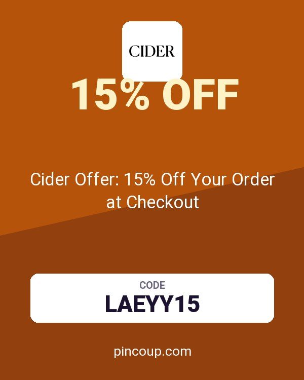 Cider Offer: 15% Off Your Order at Checkout