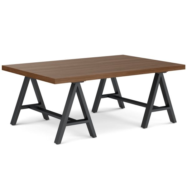 Sawhorse Solid Walnut Veneer and Metal Coffee Table at simpli-home