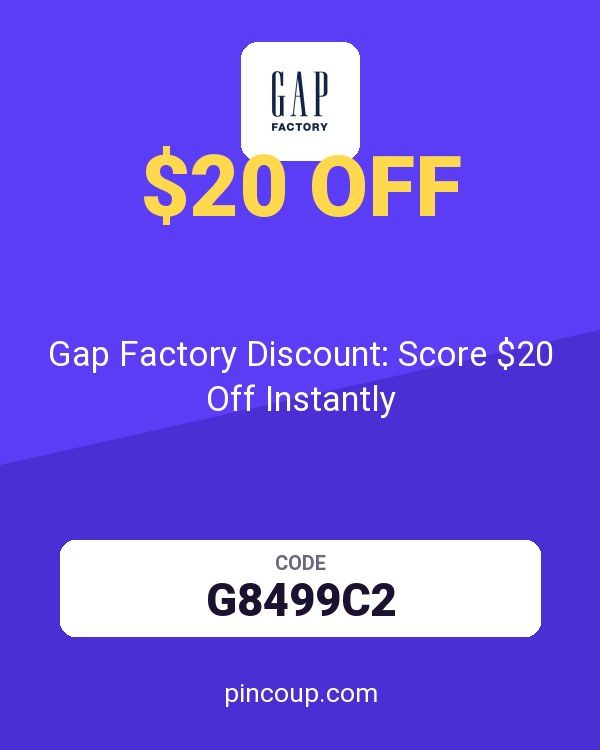 Gap Factory Discount: Score $20 Off Instantly