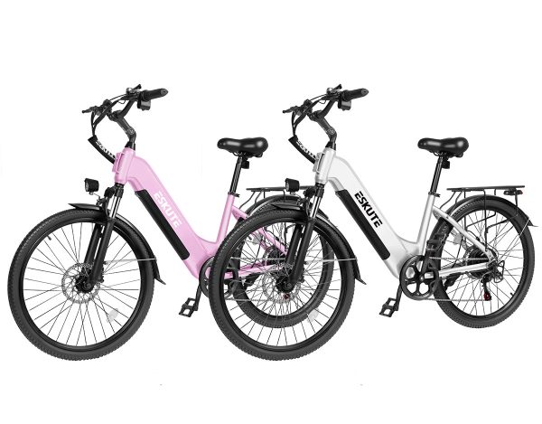Eskute® Ebike Combo Sale C200 ST2 - White+Pink at Eskute Ebikes
