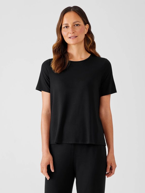 Fine Jersey Crew Neck Tee at EILEEN FISHER