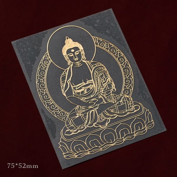 Buddha Stones 12 Chinese Zodiac Blessing Wealth Fortune Phone Sticker - Goat/Monkey-Tathagata / Large at buddhastoneshop