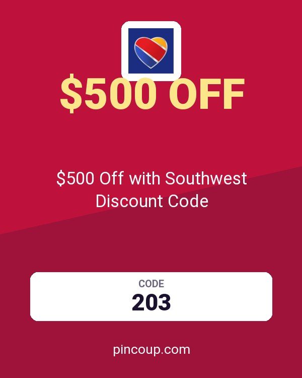 Southwest Airlines Rapid Rewards - Points.com coupon: $500 Off with Southwest Discount Code