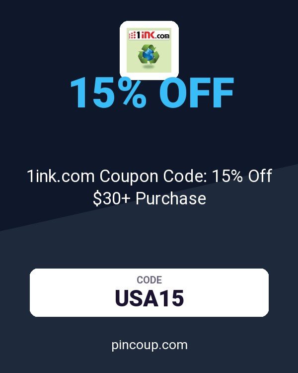 1ink.com Coupon Code: 15% Off $30+ Purchase