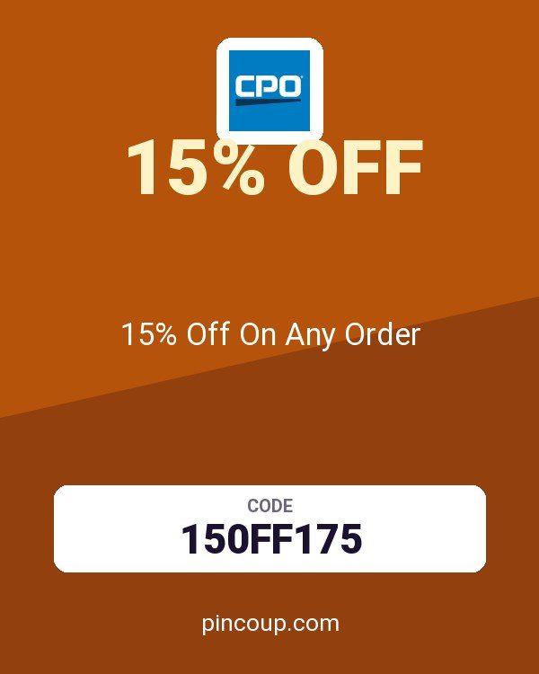 CPO Outlets coupon: 15% Off On Any Order