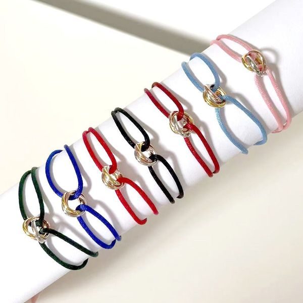 Designer bracelet for womens Fashion Trinity bracelet Mens 316L Stainless Steel Trinity ring string Bracelet three Rings hand strap couple bracelets at DHgate