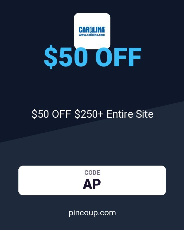 Carolina coupon: $50 OFF $250+ Entire Site