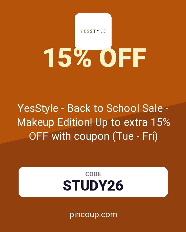 YesStyle US/: YesStyle - Back to School Sale - Makeup Edition! Up to extra 15% OFF with coupon (Tue - Fri)