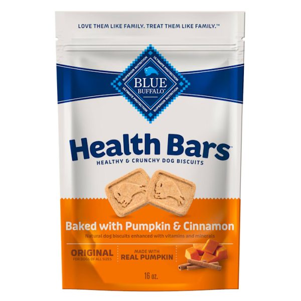 Blue Buffalo Health Bars Oven-Baked with Natural Ingredients, Pumpkin & Cinnamon, Crunchy Dog Biscuits, 16 oz at PETCO Animal Supplies