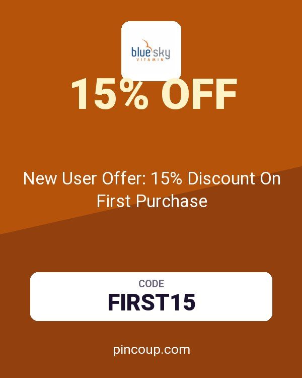 Blue Sky Vitamin coupon: New User Offer: 15% Discount On First Purchase