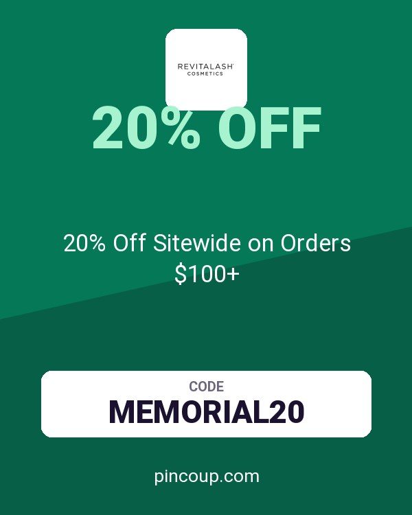 RevitaLash Cosmetics coupon: 20% Off Sitewide on Orders $100+