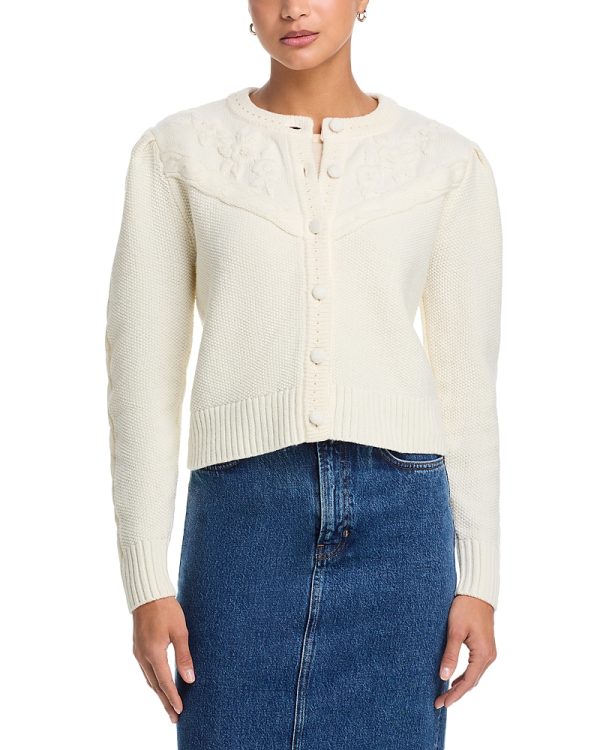 Aqua Floral Embroidered Cardigan - Exclusive at Bloomingdales