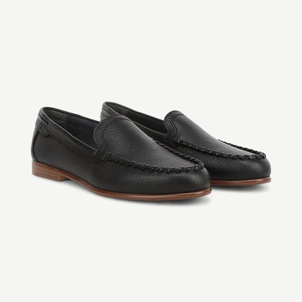Franco Sarto Franco Maude Loafer (Black Leather) 8.5 M Slip On Fit, Round Toe, Slip-On Fit