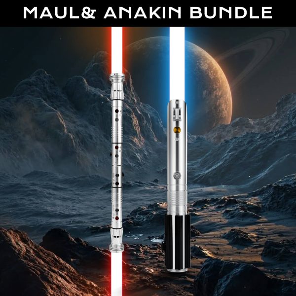 LIGHTSABER® Maul Double-Bladed & Ani Metal Sabers Set at lightsaber.com