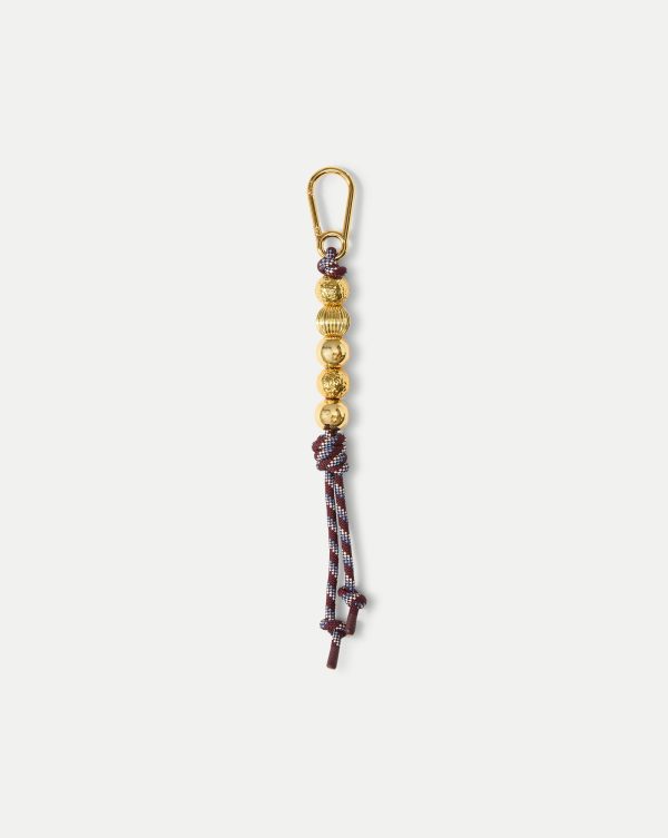 Veronica Beard Paracord Beaded Bag Charm Raisin Multi
