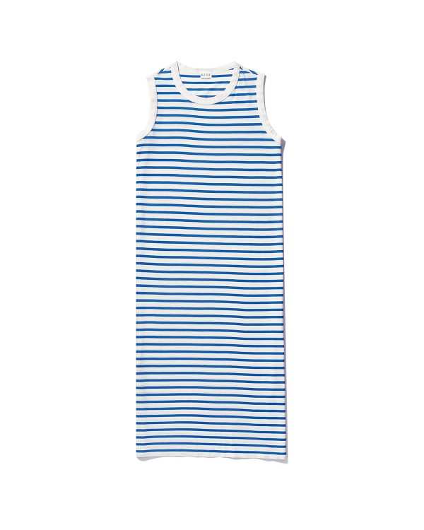 The Tank Dress - White/Royal Blue at Kule